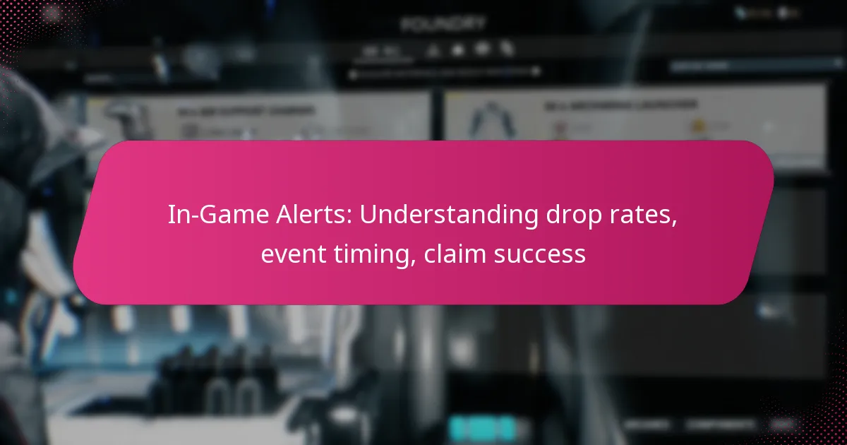 In-Game Alerts: Understanding drop rates, event timing, claim success